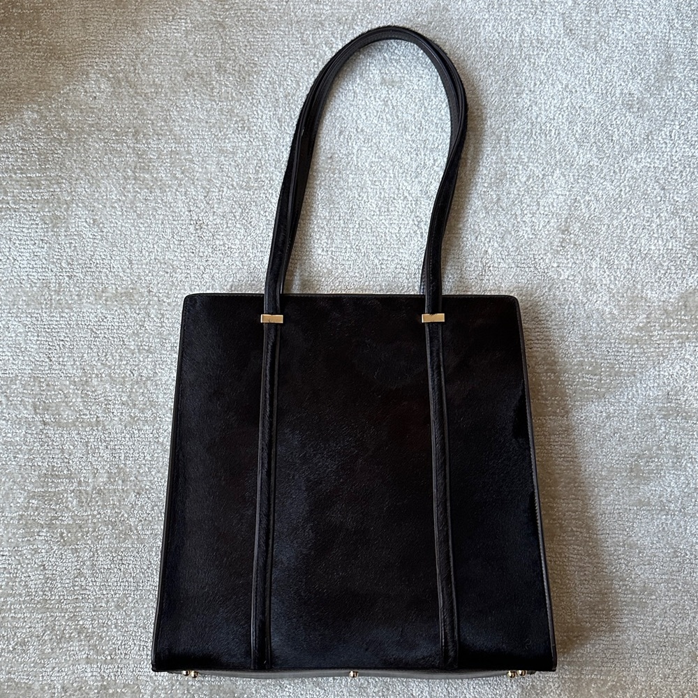 Gucci Tom Ford Dark Brown Shoulder Tote with Gold Accents